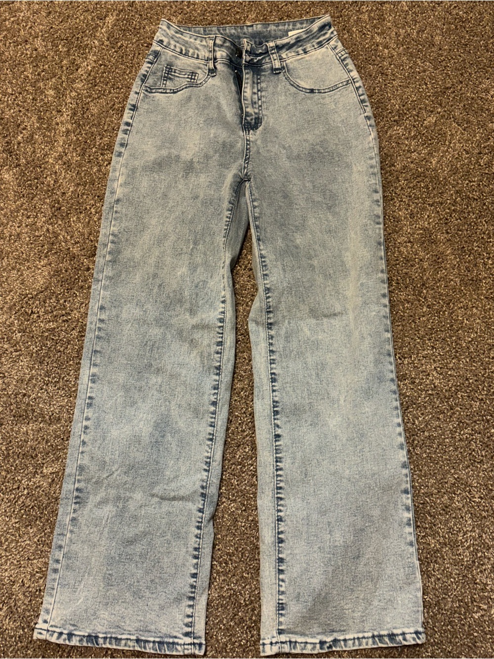 SHEIN Light Blue High-Rise Wide Leg Jeans